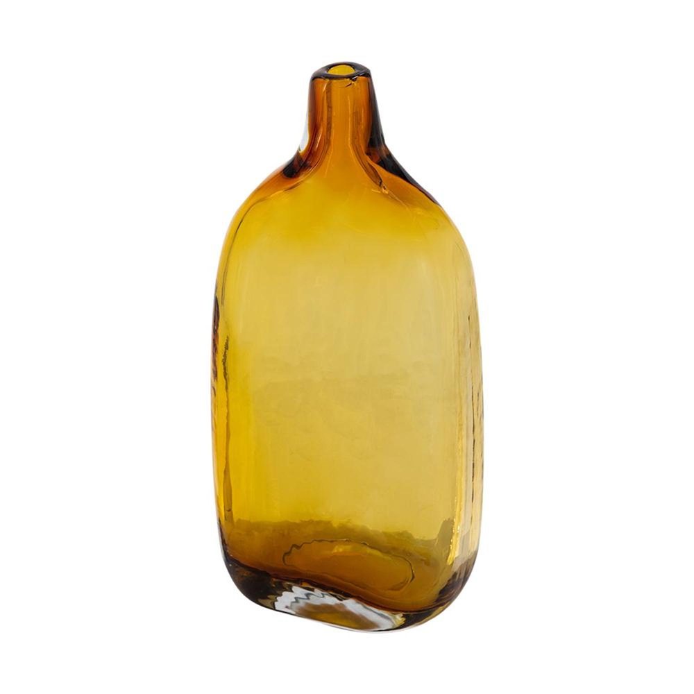 12" Amber Bud Glass Decorative Bottle