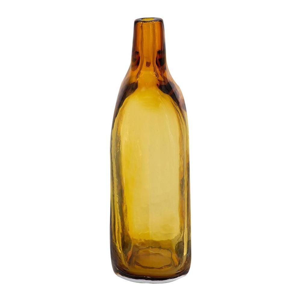 12" Amber Bud Glass Decorative Bottle