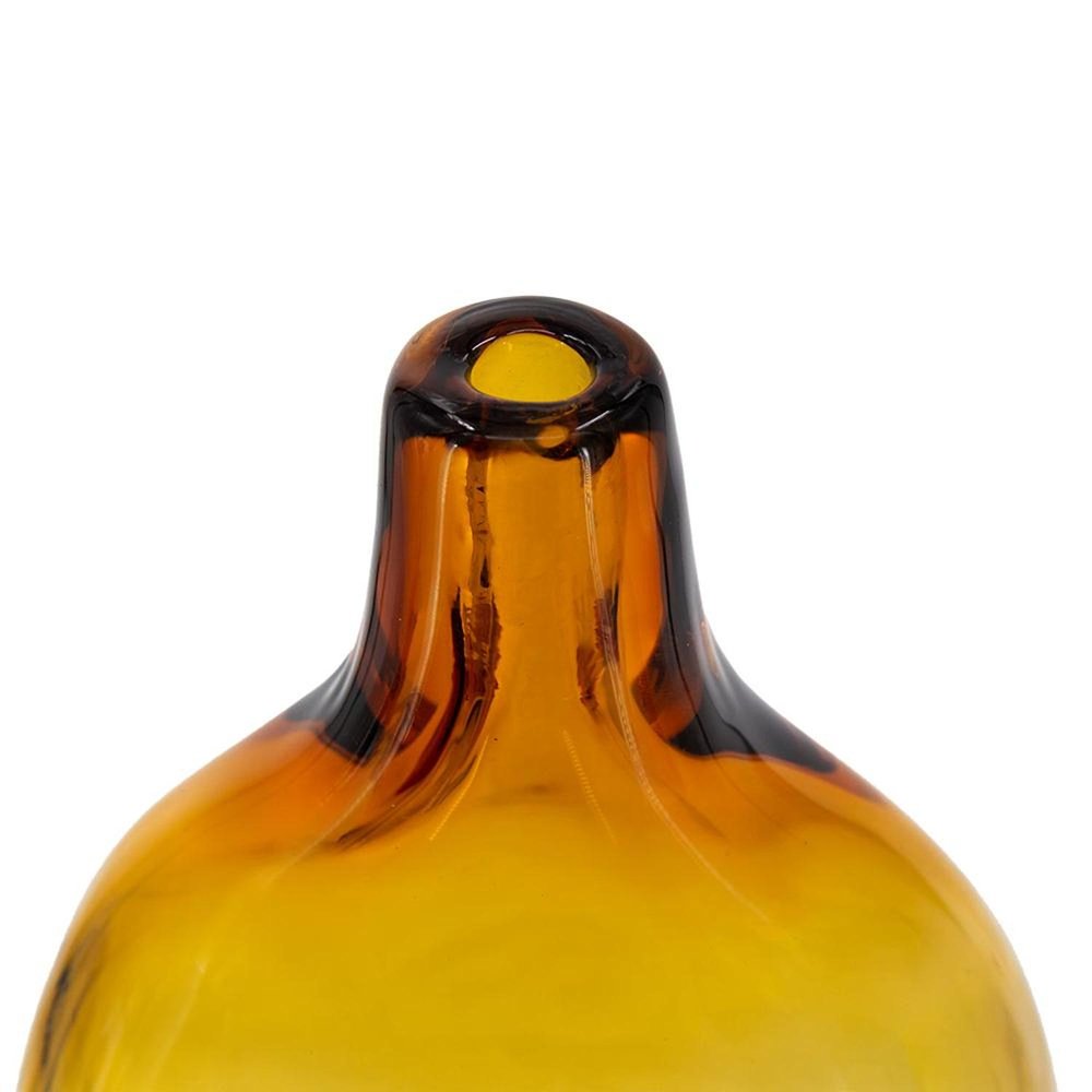 12" Amber Bud Glass Decorative Bottle