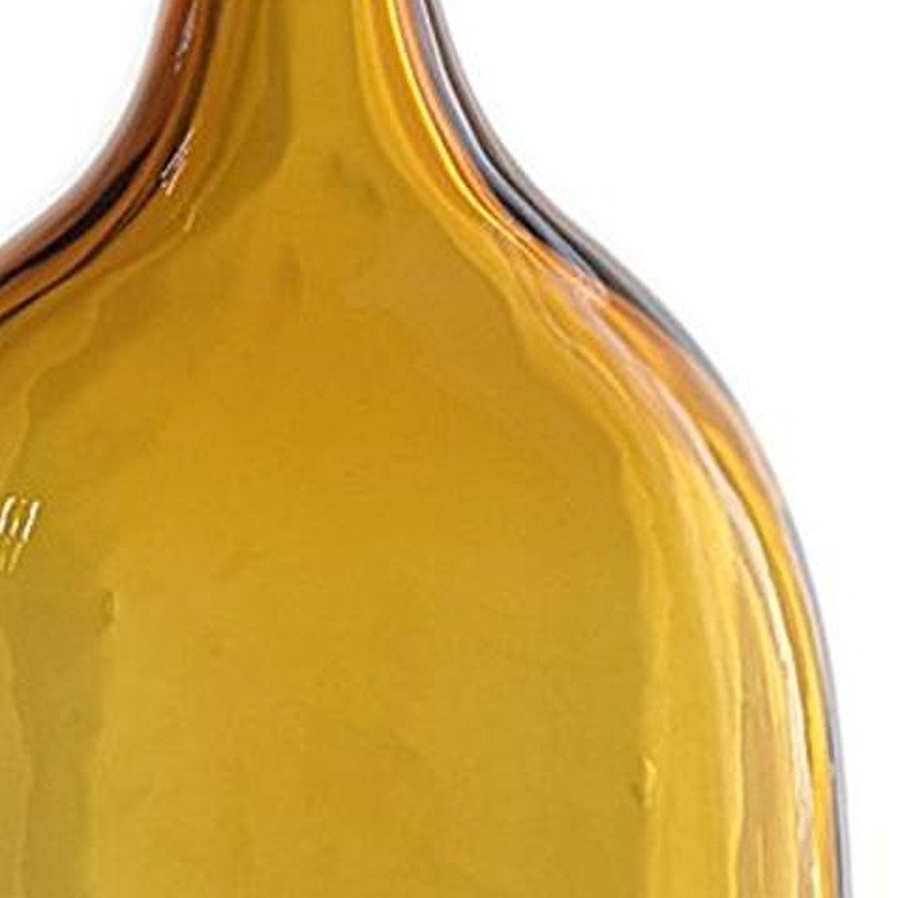 12" Amber Bud Glass Decorative Bottle