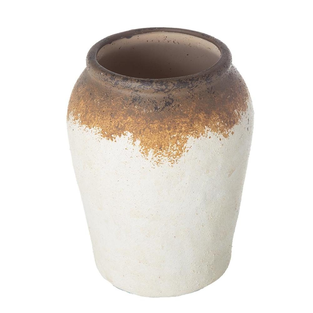 10" Brown Ceramic Round Jug Vase