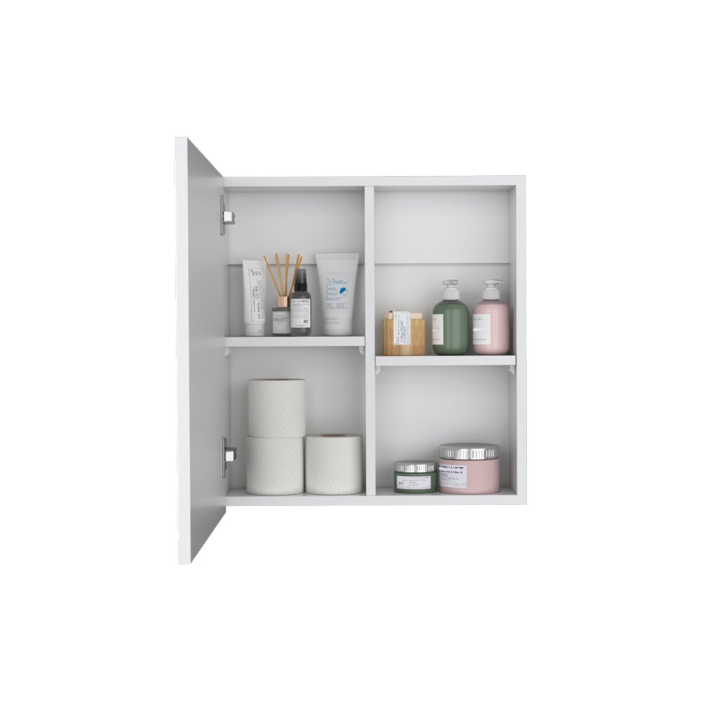 20" White Wood Floating Bathroom Vanity And Medicine Cabinet With Mirror