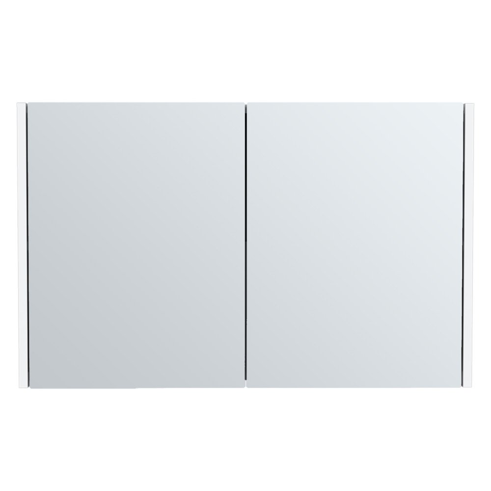 32" White Wood Floating Double Door Bathroom Vanity And Medicine Cabinet With Mirror