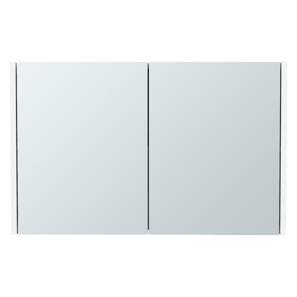 32" White Wood Floating Double Door Bathroom Vanity And Medicine Cabinet With Mirror