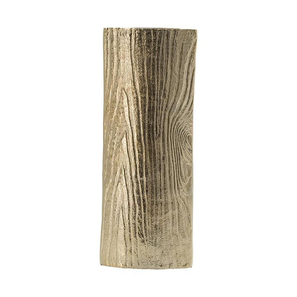 15" Gold Oval Aluminum Table Vase