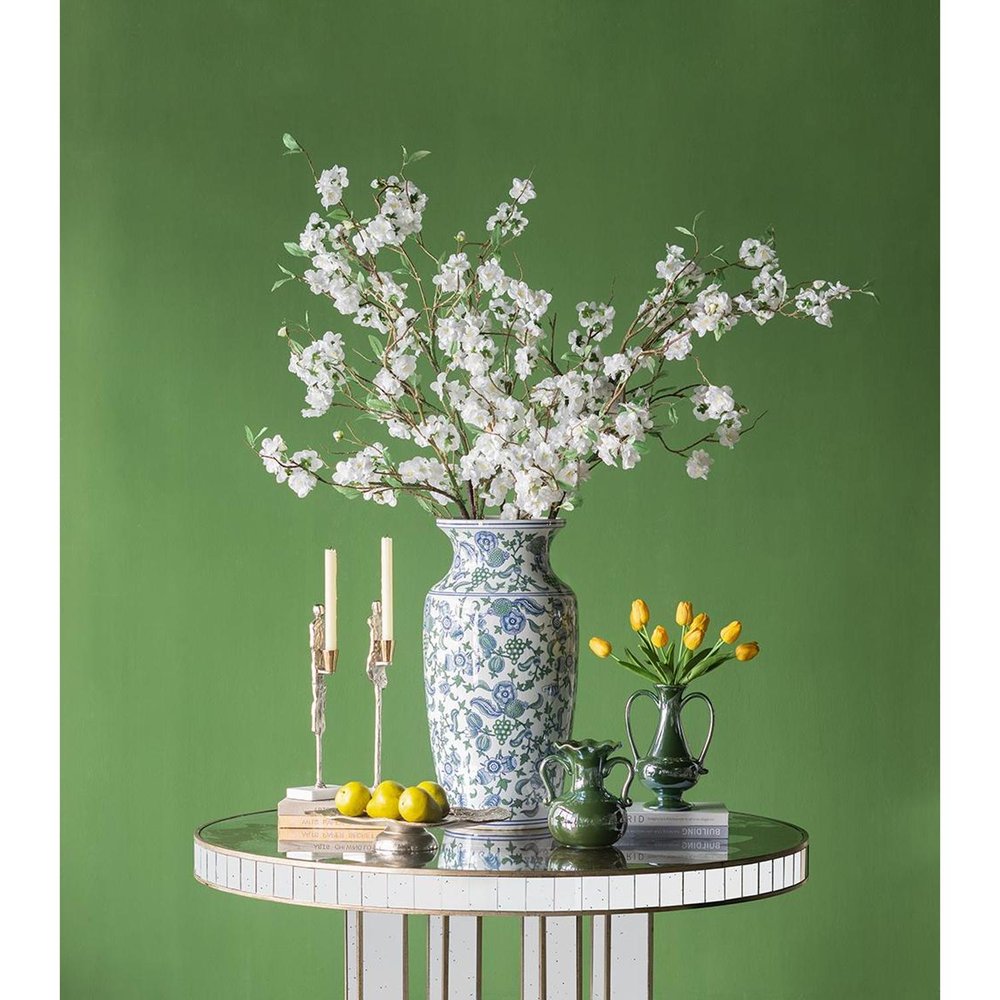 8" Hunter Green Ceramic Amphora Table Vase