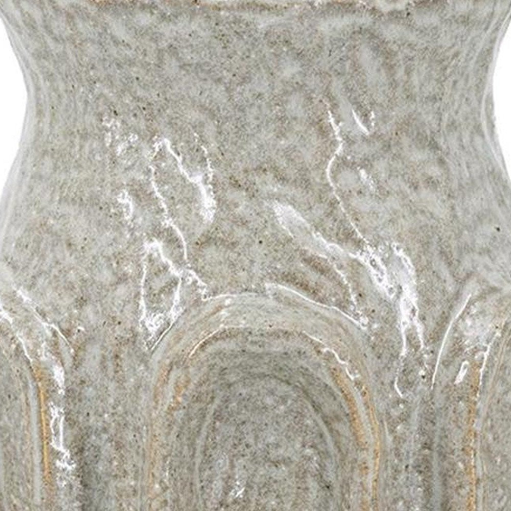 8" Sage And Gray Textural Ceramic Table Vase