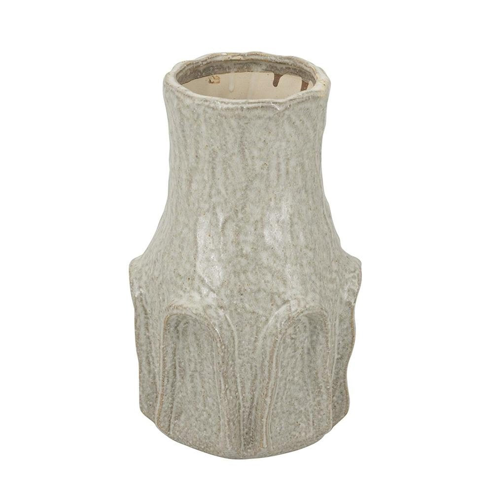 12" Sage And Gray Round Ceramic Table Vase