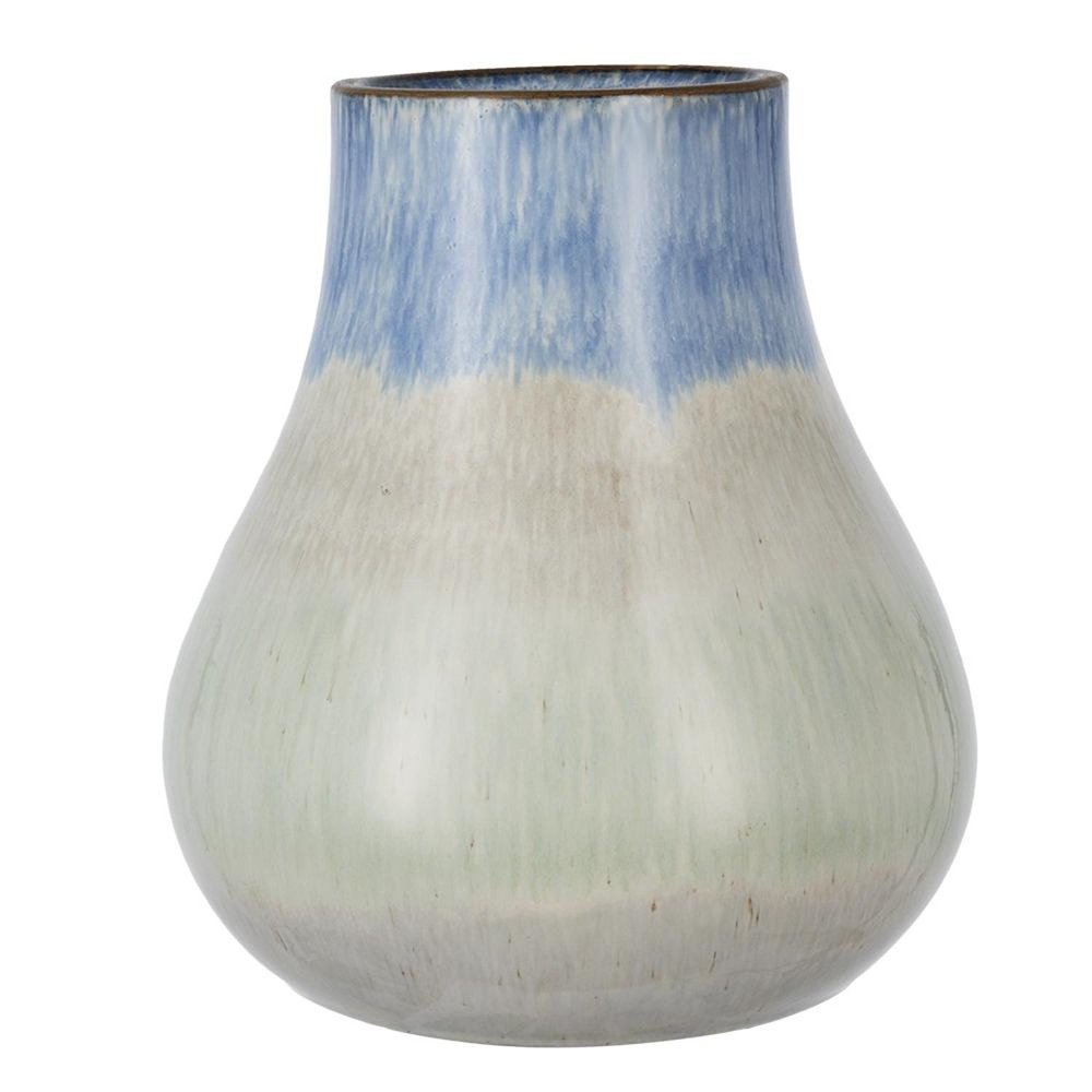 10" Blue Green Sand And Gray Ombre Ceramic Round Table Vase