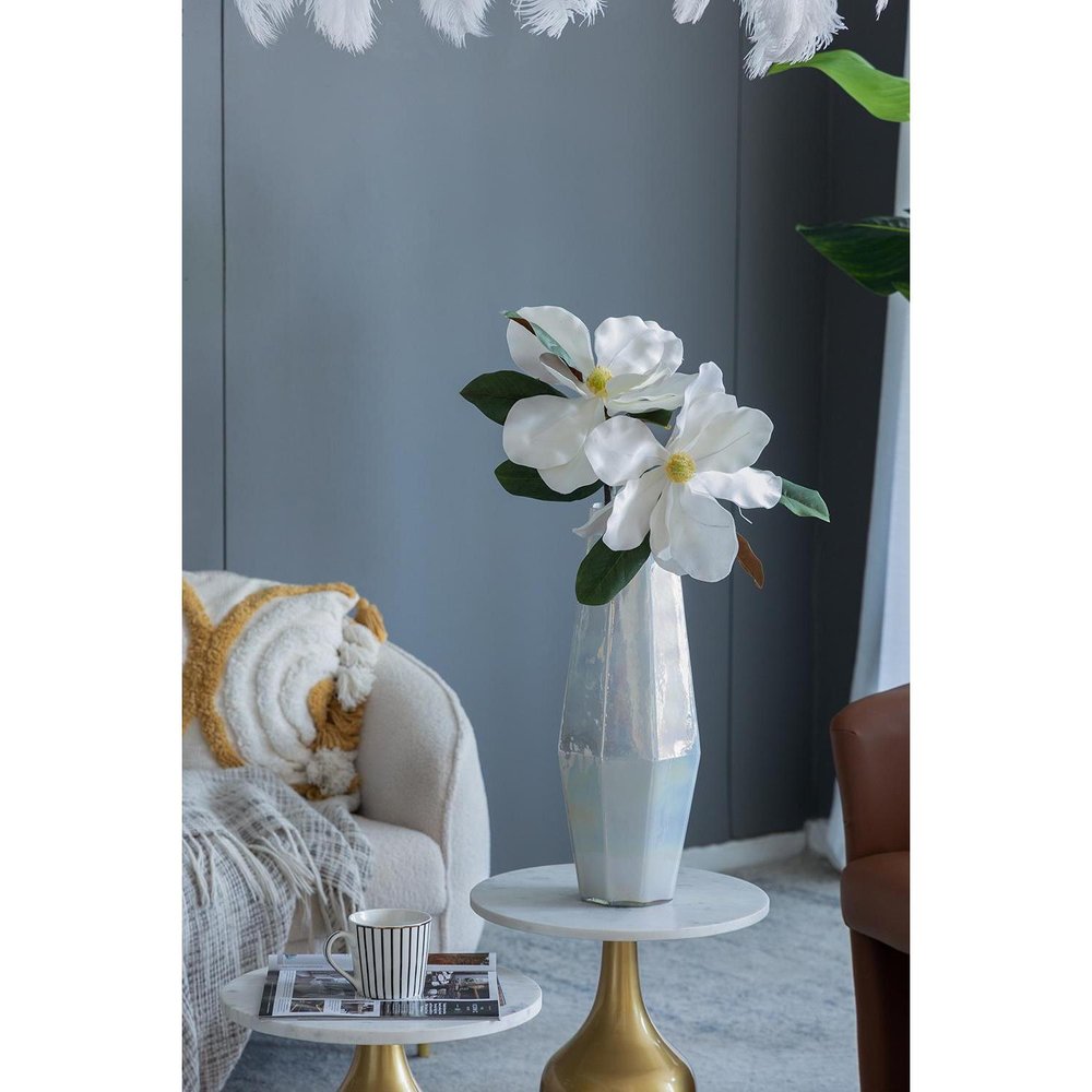 20" Opal Glass Cylinder Table Vase