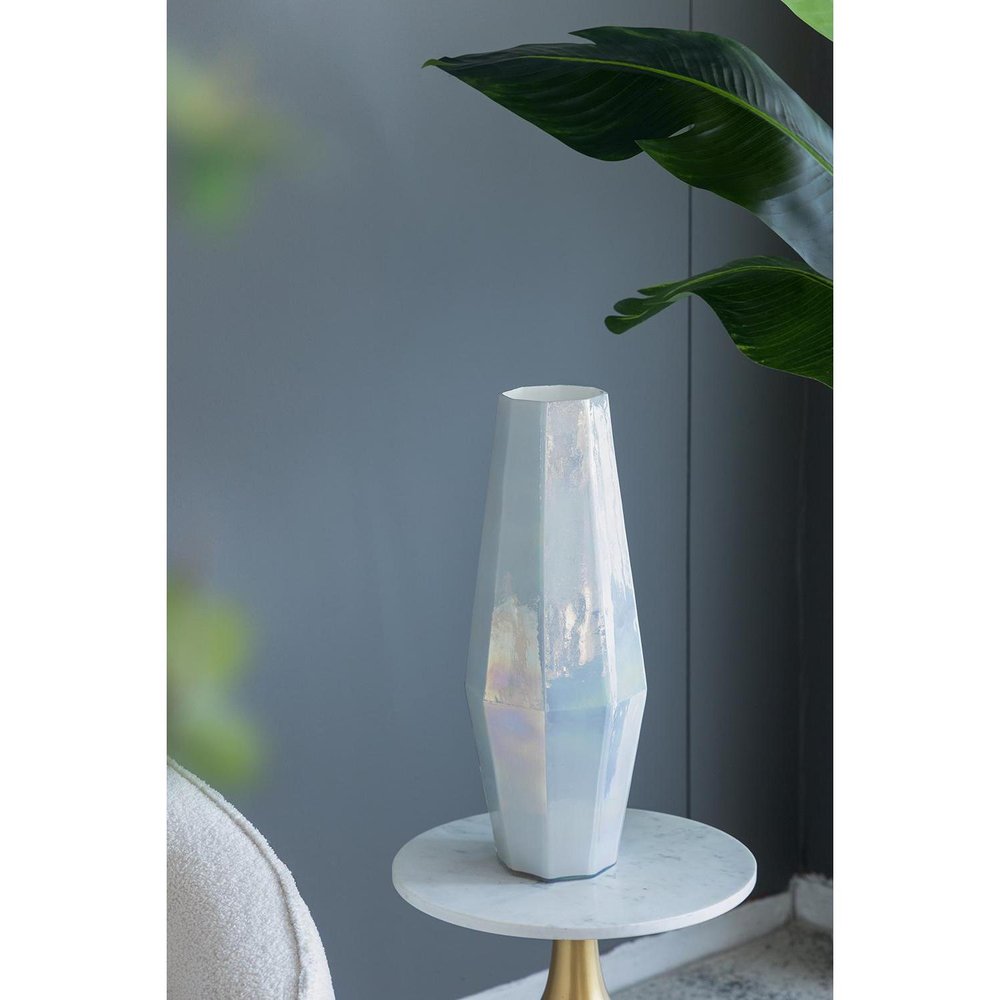 20" Opal Glass Cylinder Table Vase