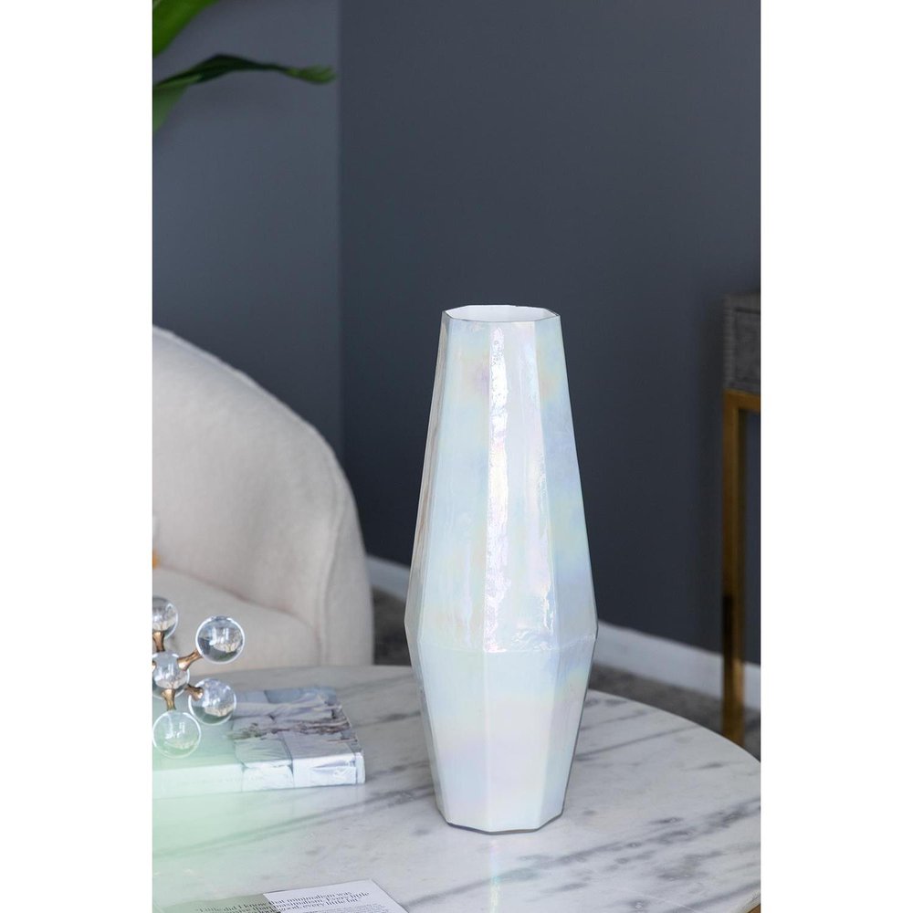 20" Opal Glass Cylinder Table Vase
