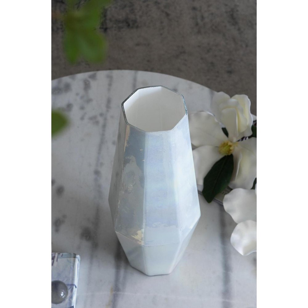 20" Opal Glass Cylinder Table Vase