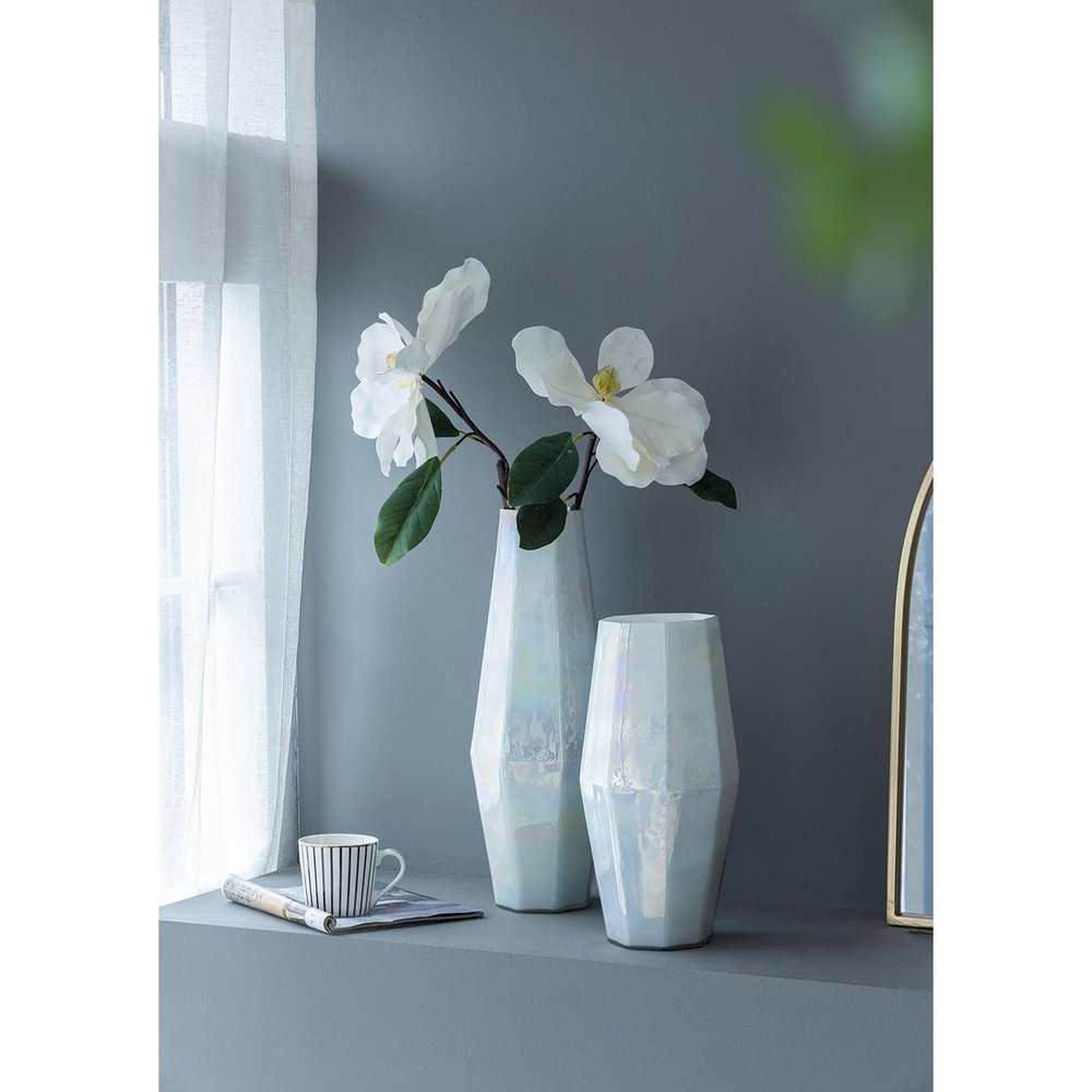 20" Opal Glass Cylinder Table Vase