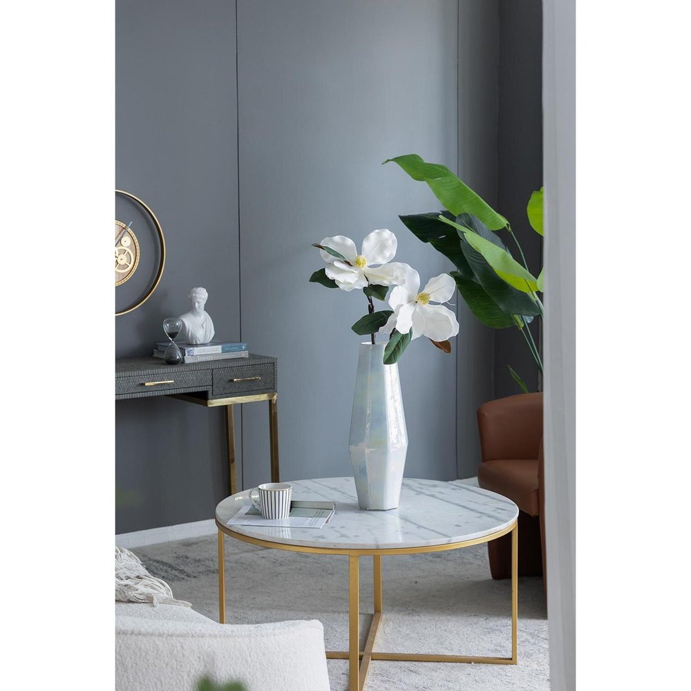 20" Opal Glass Cylinder Table Vase
