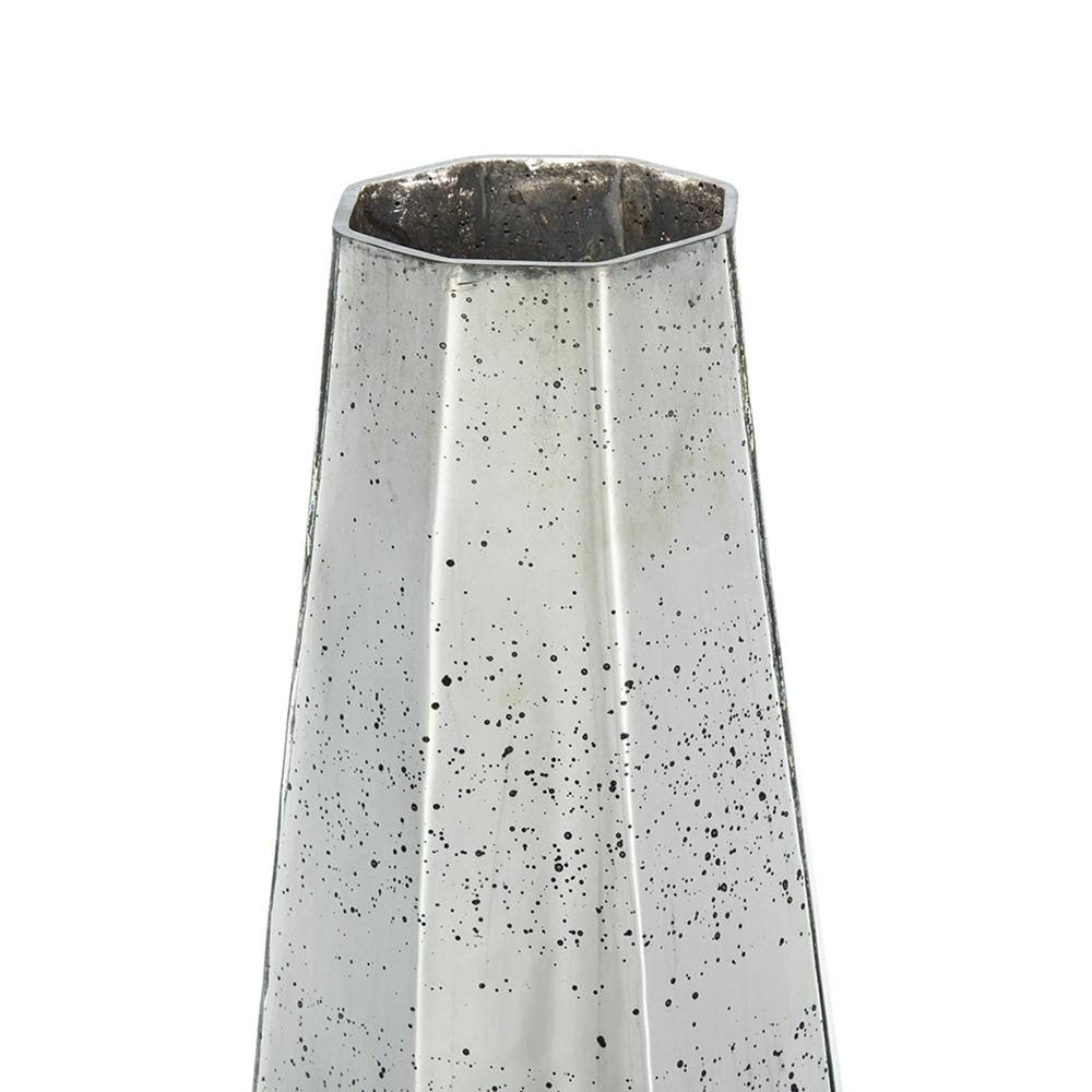 20" Silver Glass Cylinder Table Vase