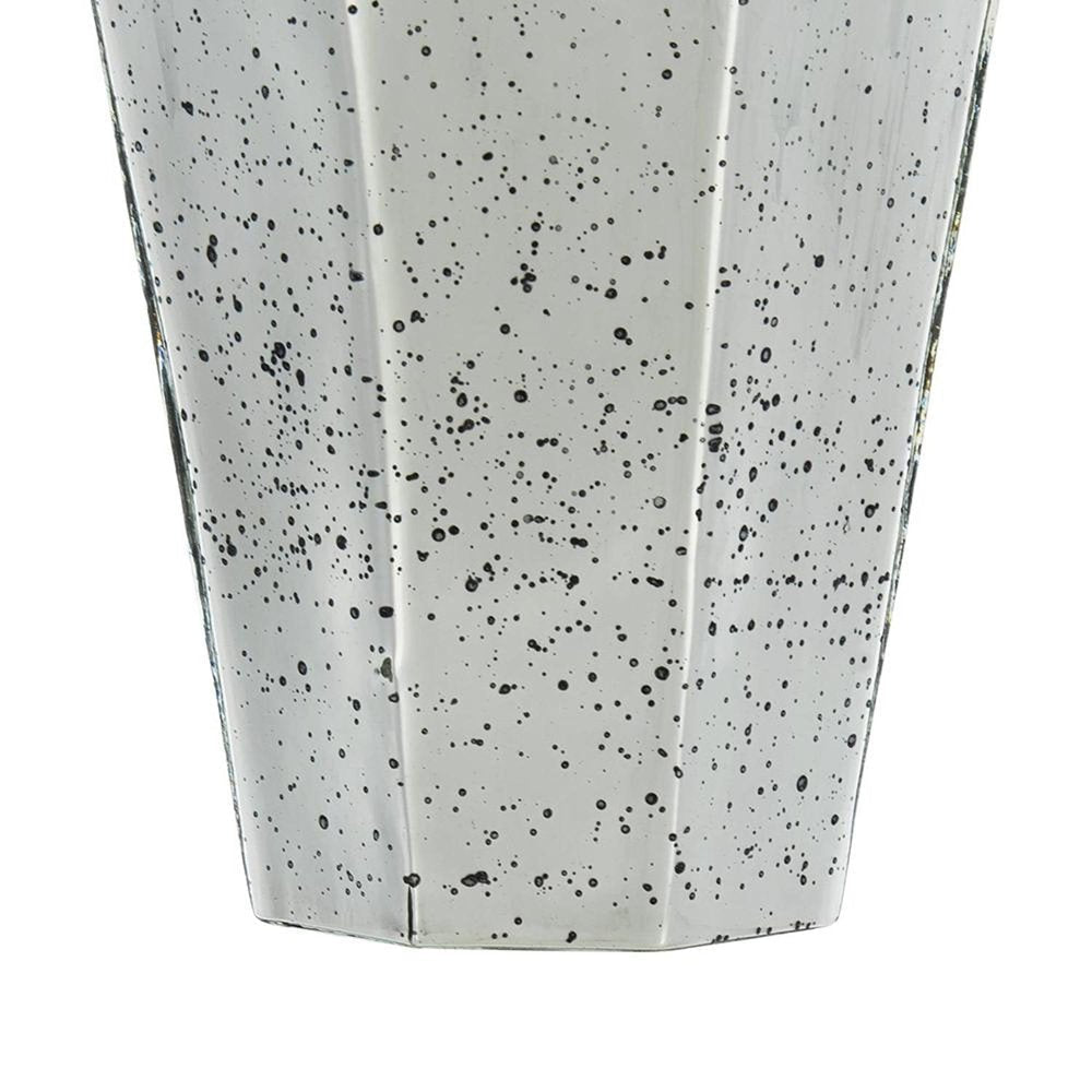 20" Silver Glass Cylinder Table Vase