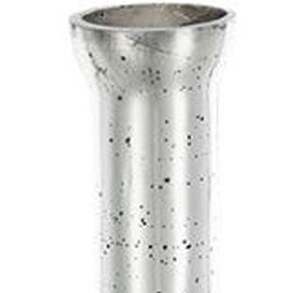 25" Silver Floral Glass Bud Table Vase