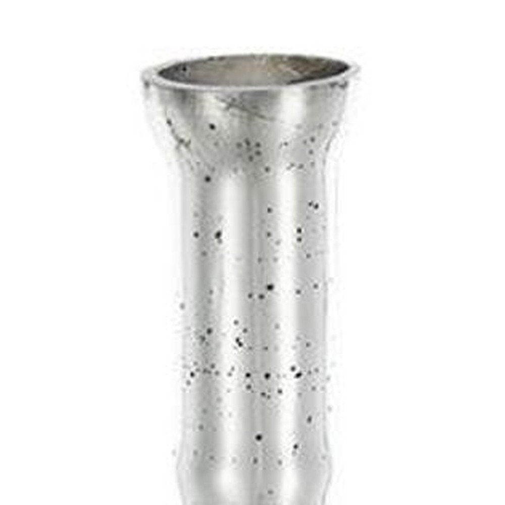 25" Silver Floral Glass Bud Table Vase