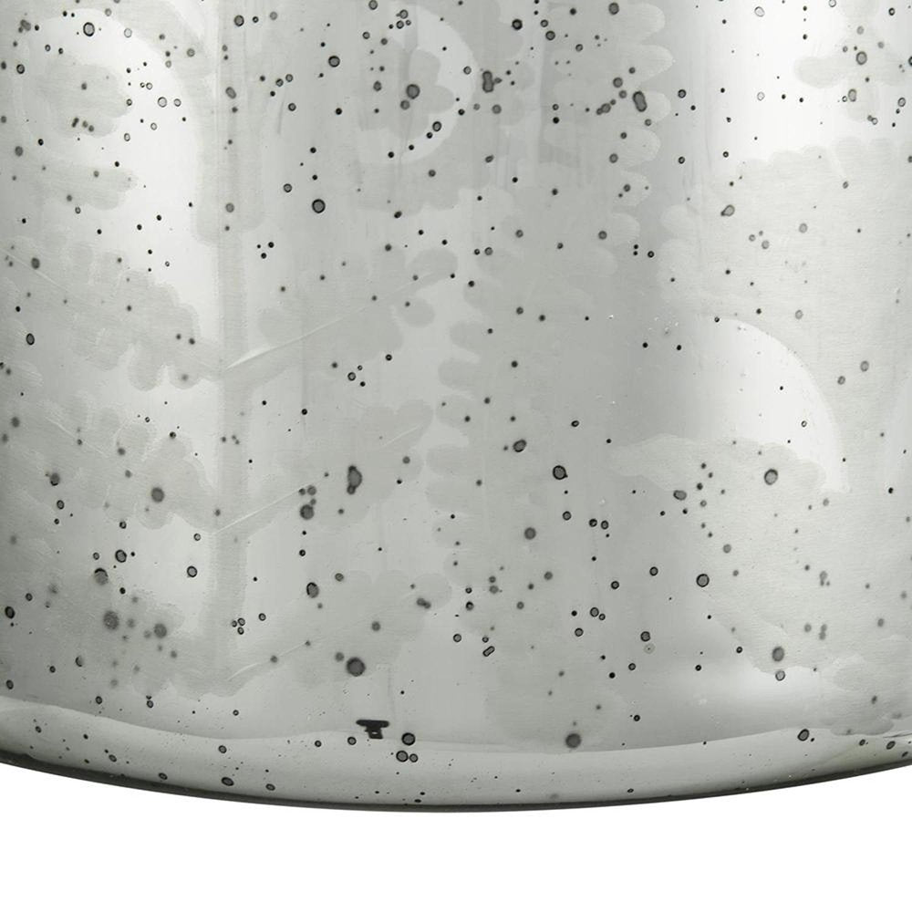 18" Silver Floral Glass Round Table Vase