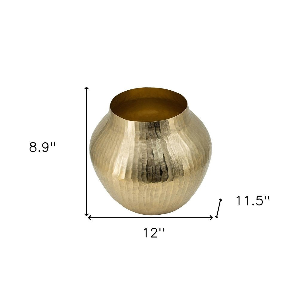 9" Gold Aluminum Round Table Vase