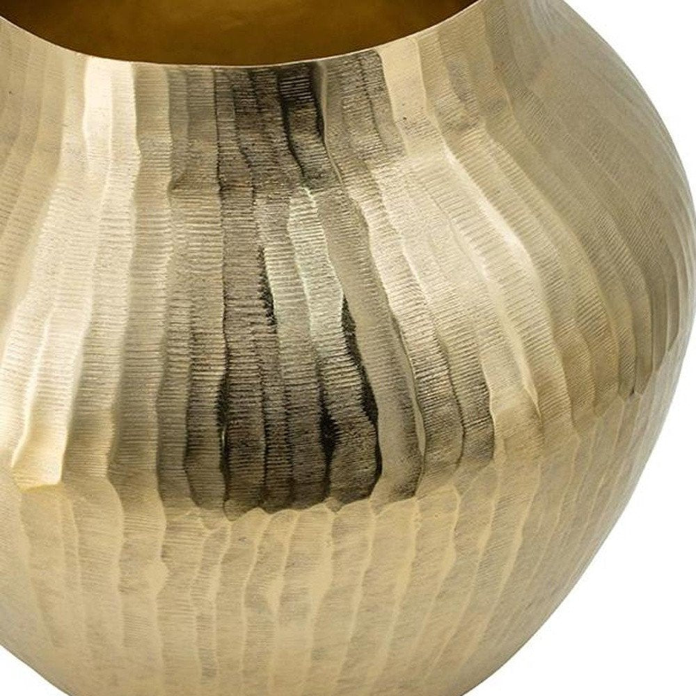9" Gold Aluminum Round Table Vase