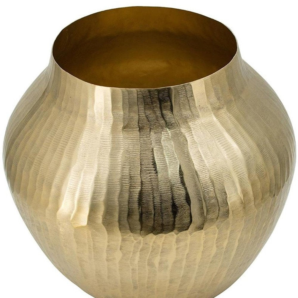 9" Gold Aluminum Round Table Vase