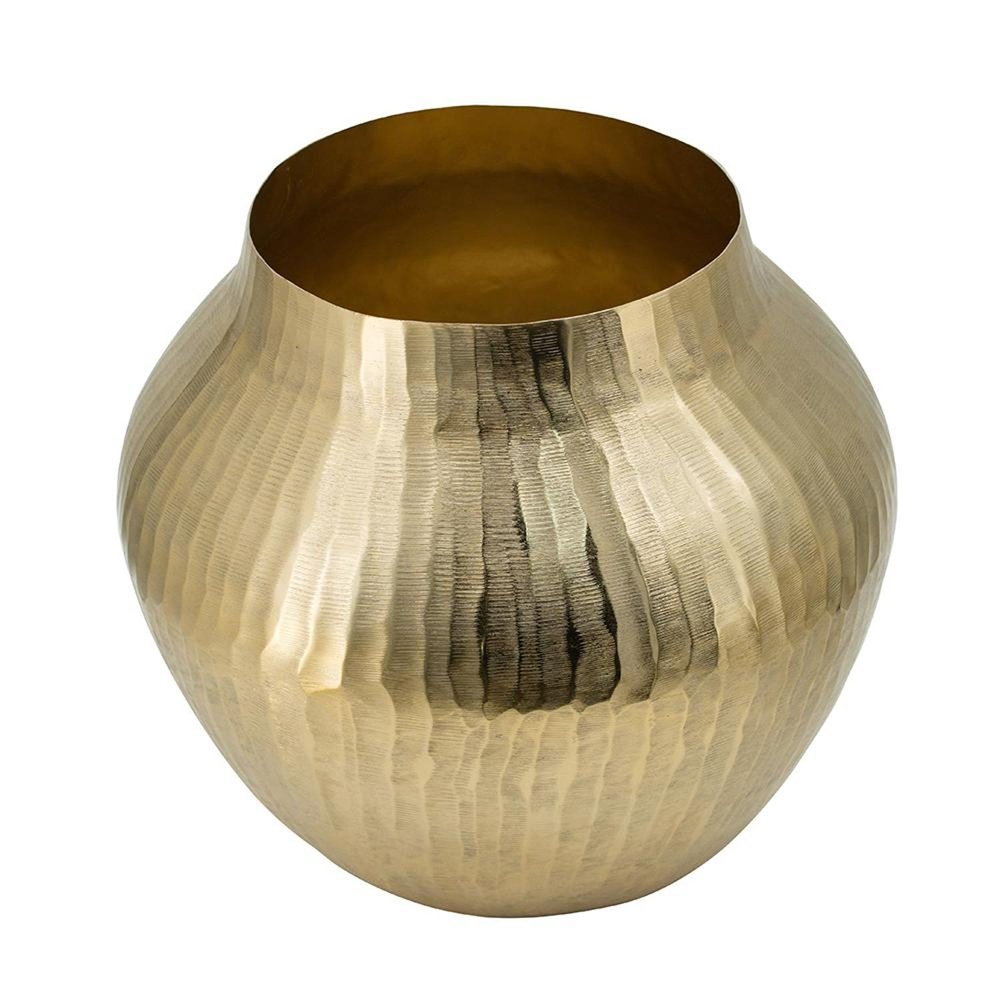 9" Gold Aluminum Round Table Vase