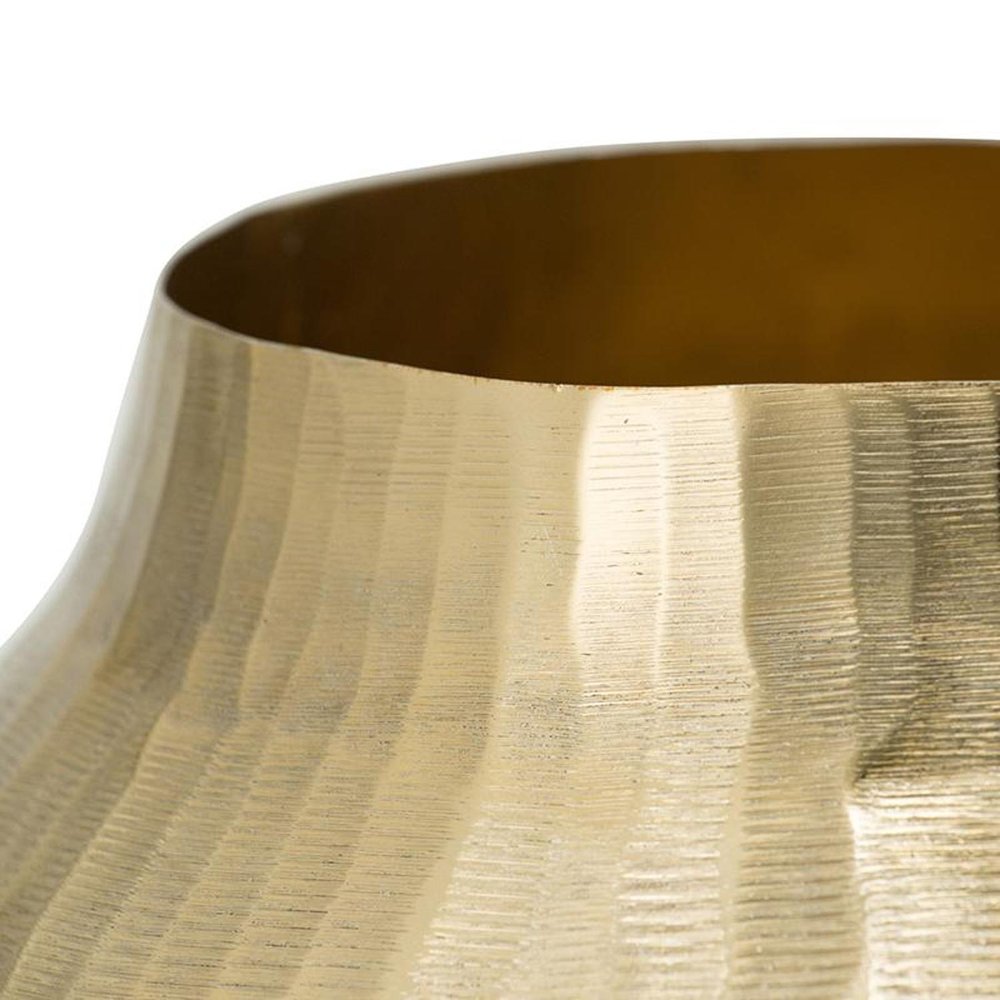 9" Gold Aluminum Round Table Vase