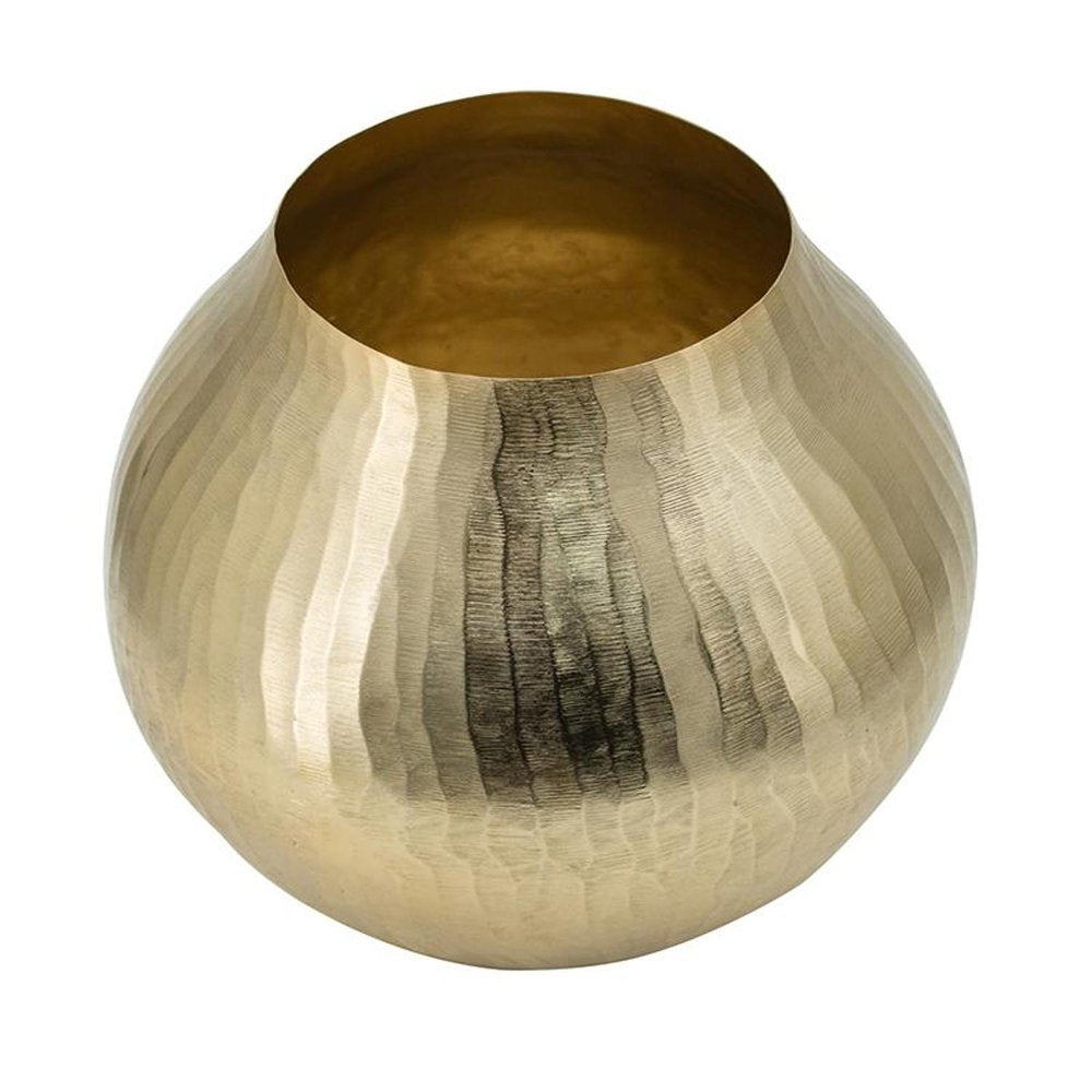 9" Gold Aluminum Round Table Vase