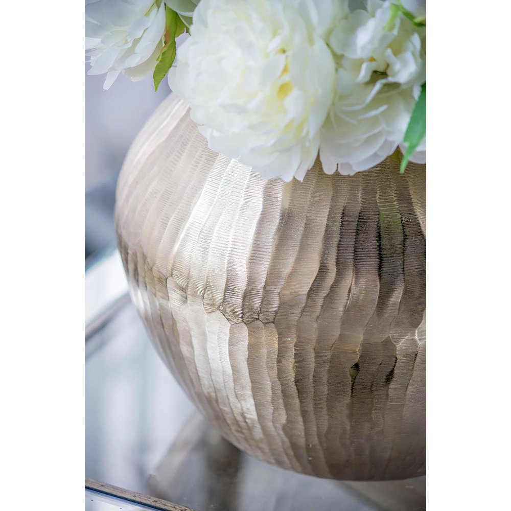 9" Gold Aluminum Round Table Vase