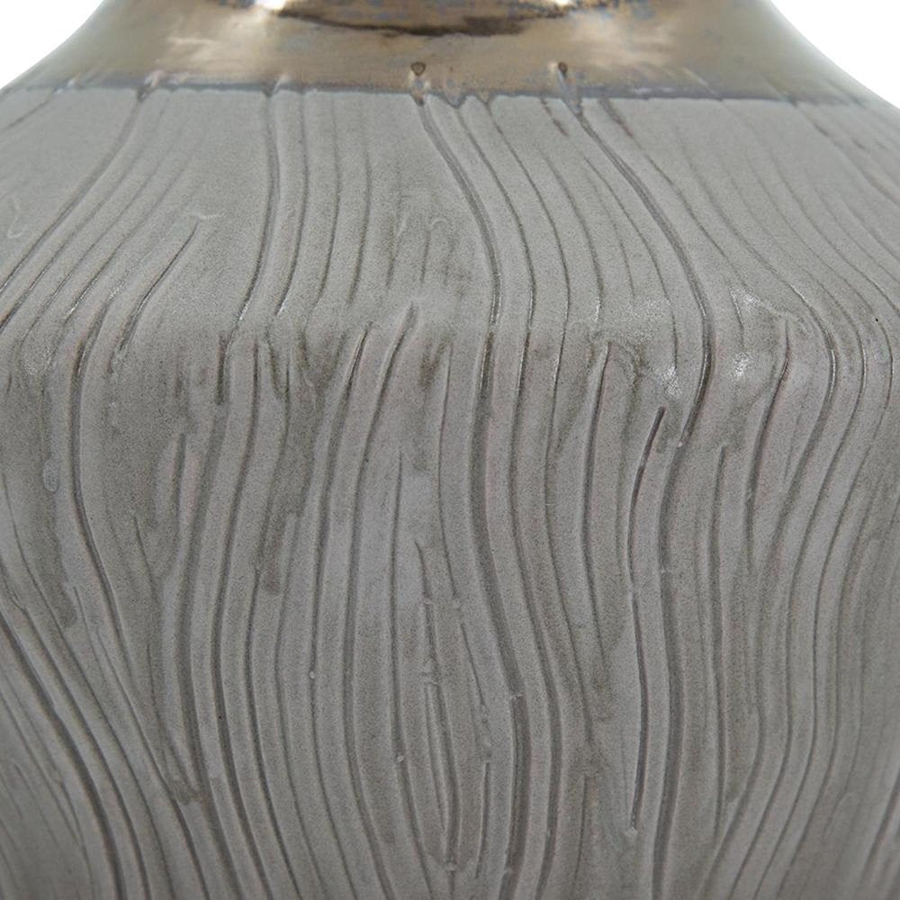 7" Brown Gold And Gray Ceramic Round Table Vase