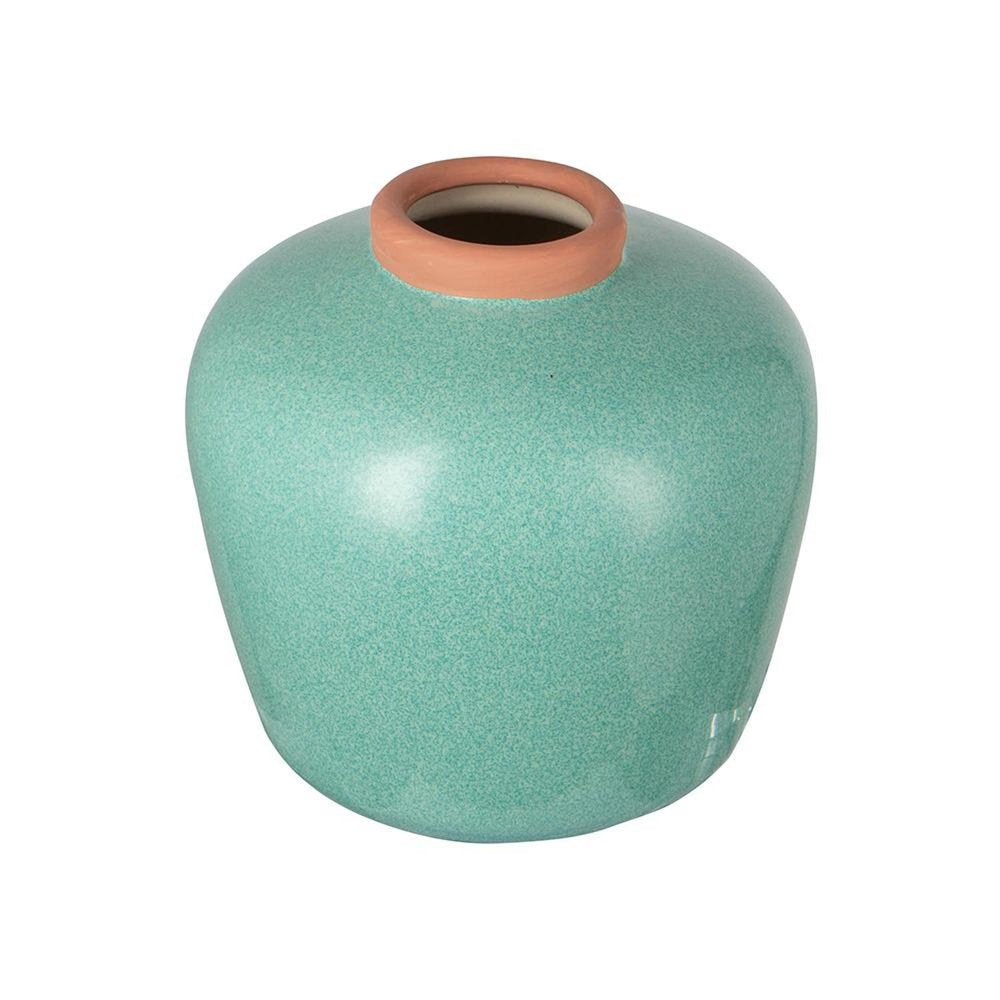 8" Brown Ceramic Round Table Vase
