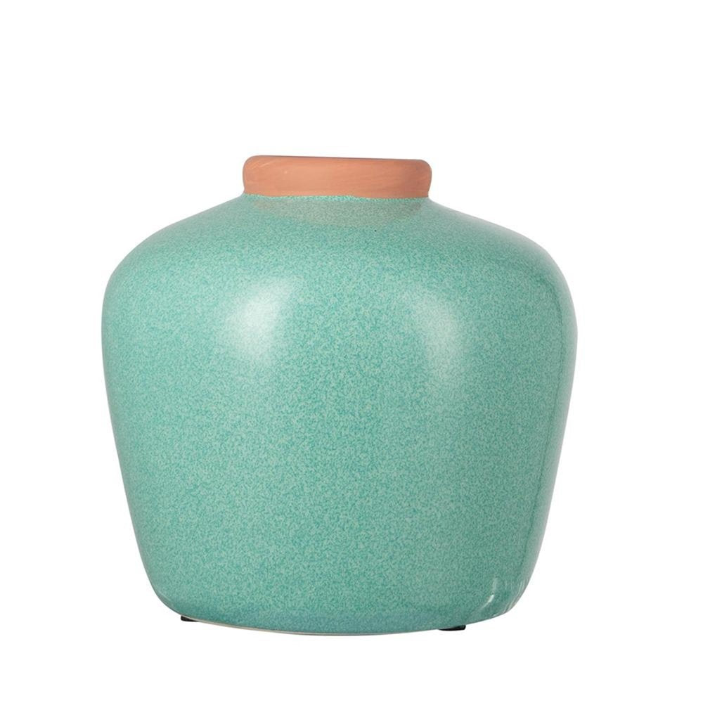 8" Brown Ceramic Round Table Vase