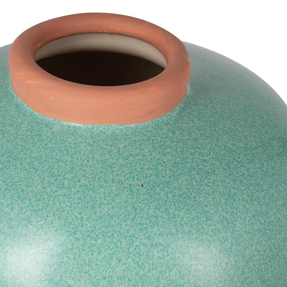 8" Brown Ceramic Round Table Vase