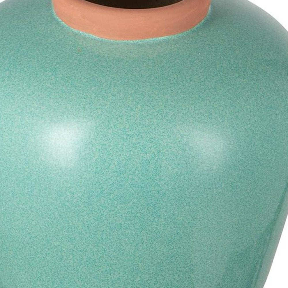 9" Brown Ceramic Round Table Vase