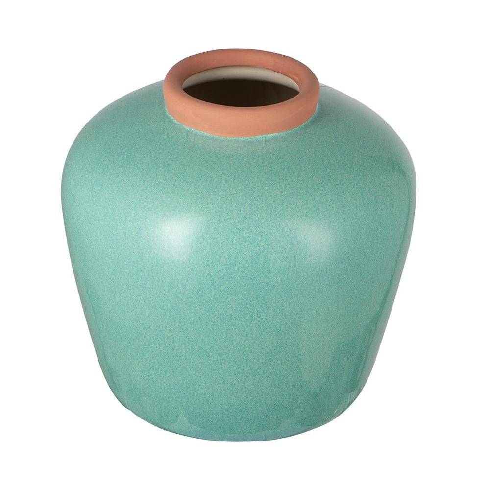 9" Brown Ceramic Round Table Vase
