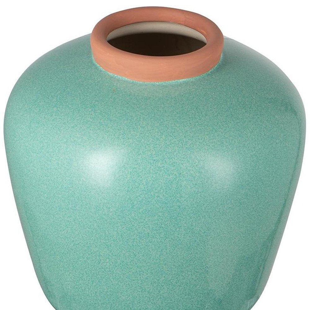 9" Brown Ceramic Round Table Vase