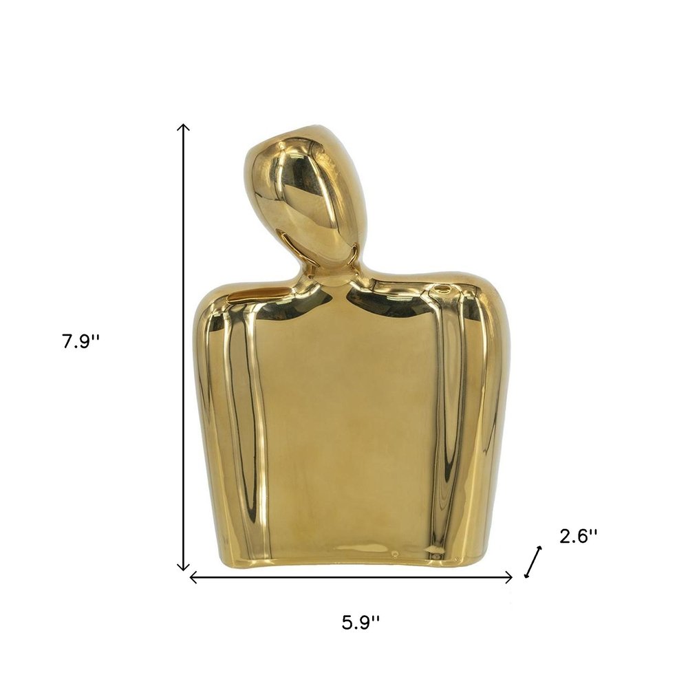 8" Gold Ceramic Table Vase