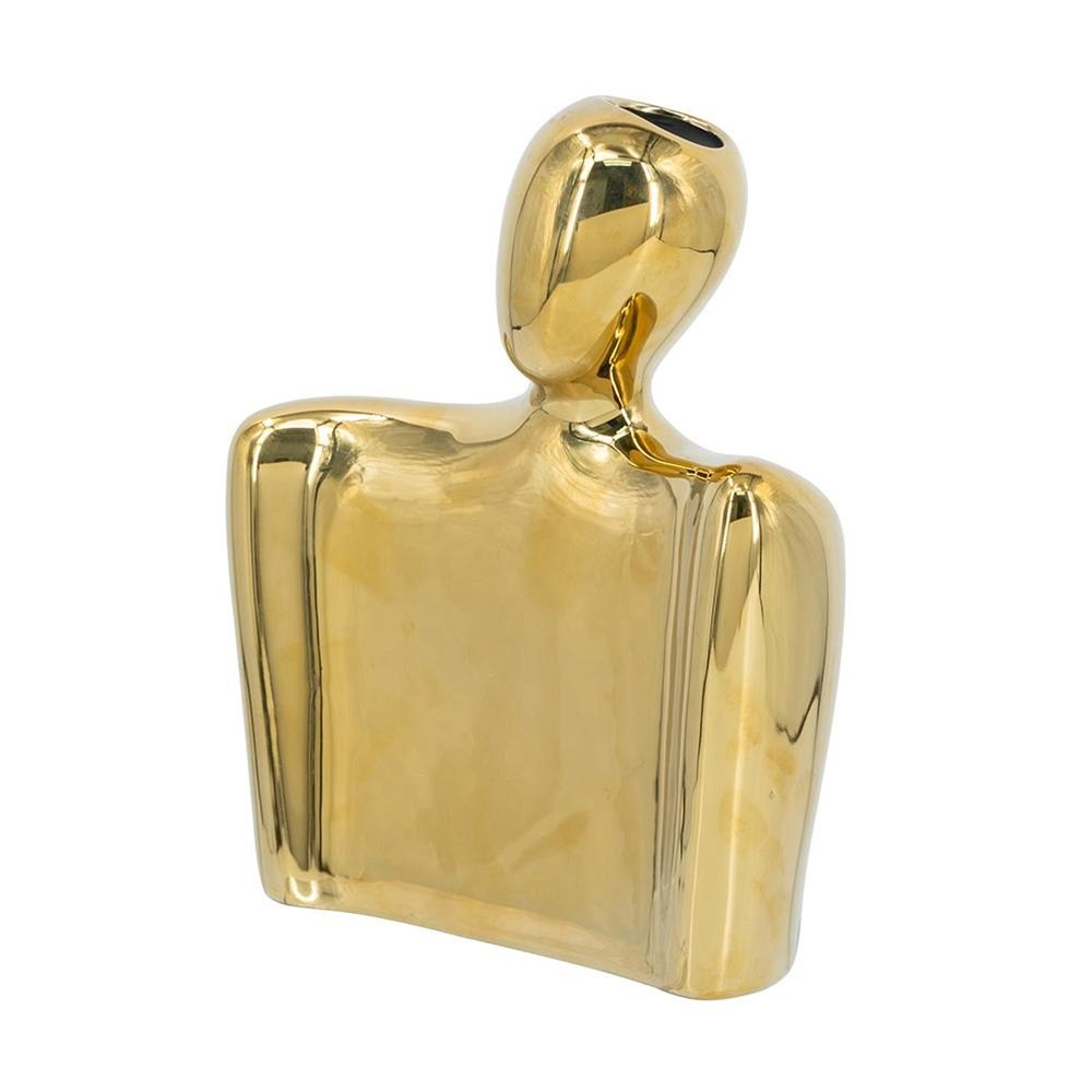10" Gold Ceramic Table Vase