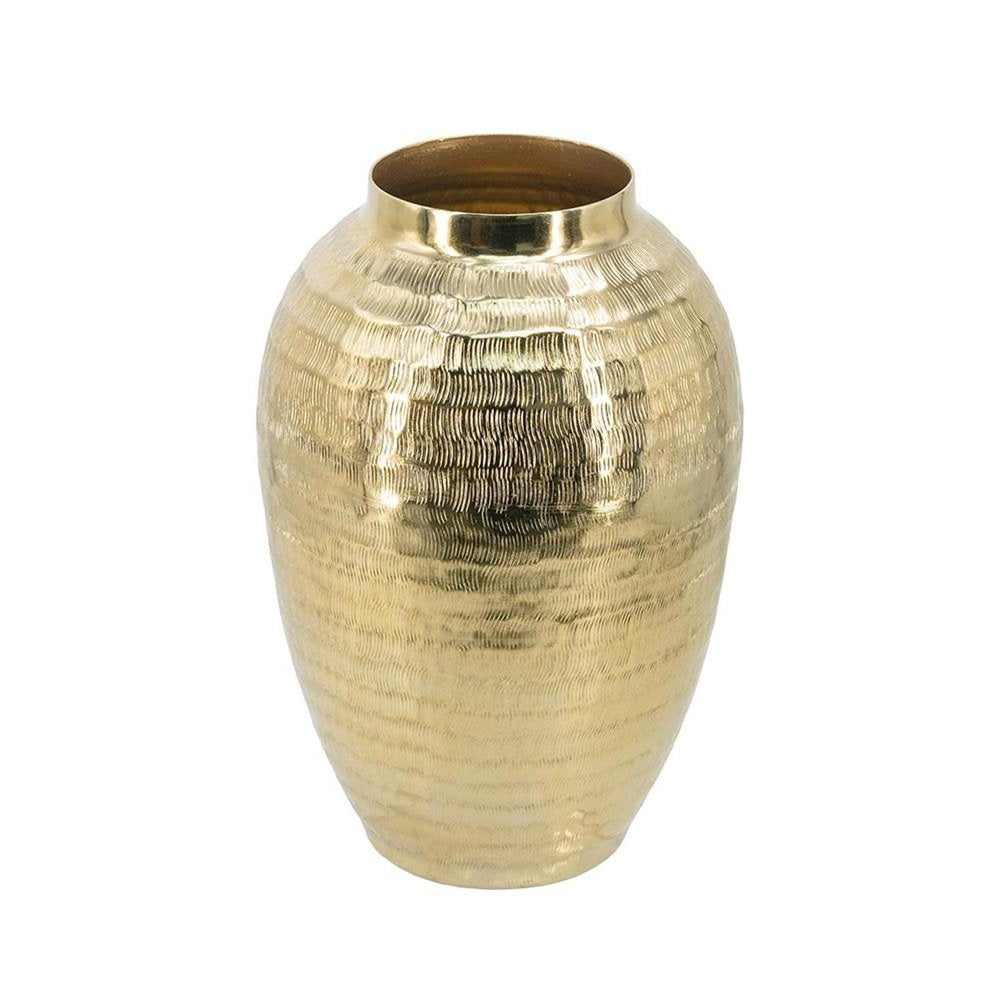 13" Gold Aluminum Round Table Vase