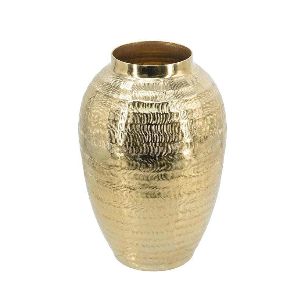 13" Gold Aluminum Round Table Vase