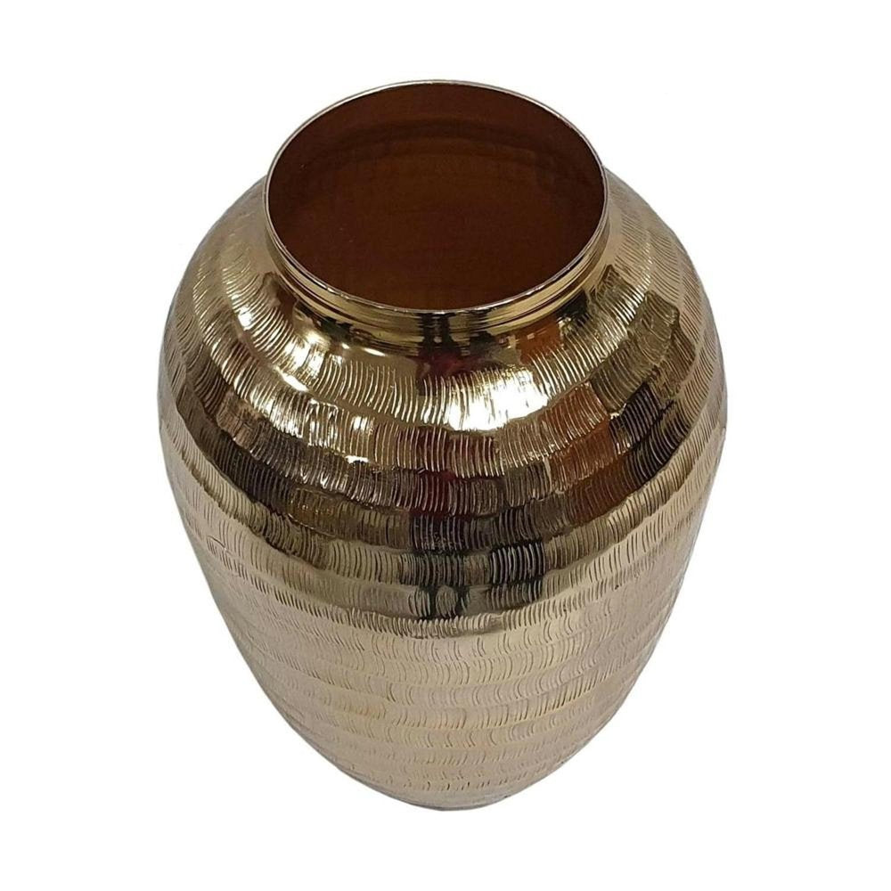13" Gold Aluminum Round Table Vase