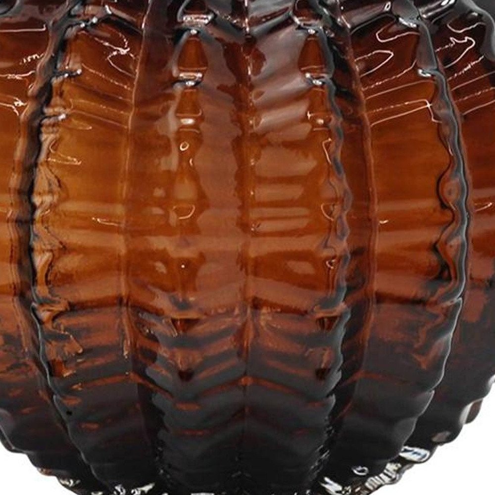 6" Burnt Umber Glass Round Table Vase