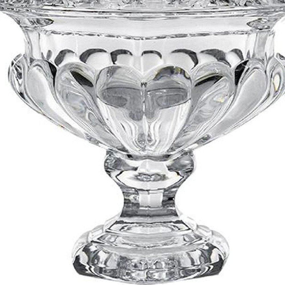 Set of Two Clear Glass Round Table Vases
