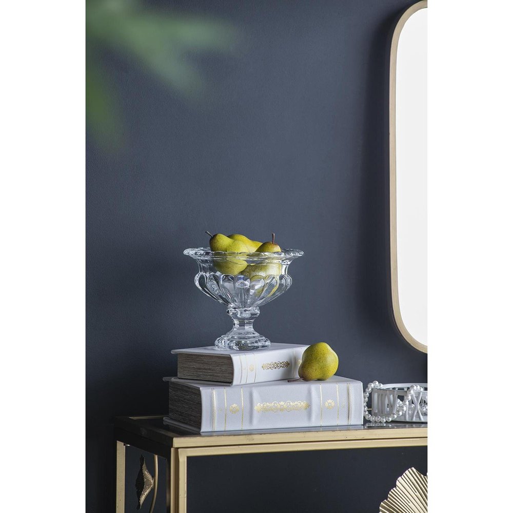 Set of Two Clear Glass Round Table Vases