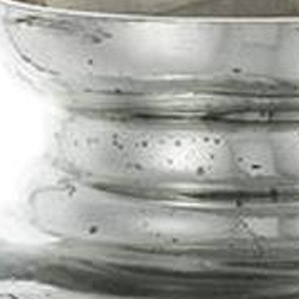 20" Silver Floral Glass Round Table Vase