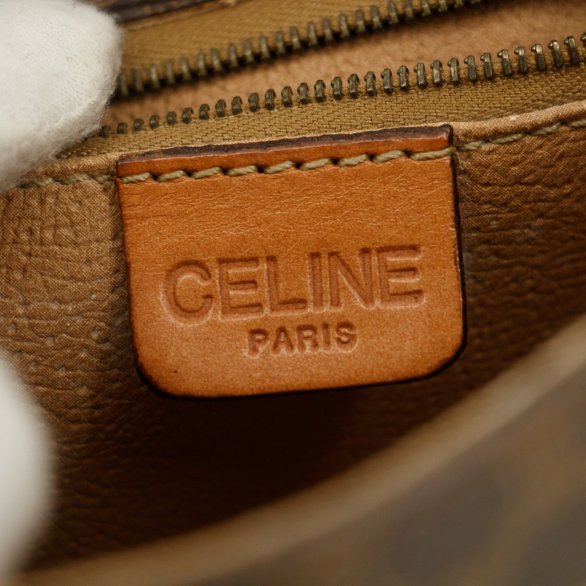 Celine Macadam Triomphe Brown Leather Mini Crossbody Bag #5754