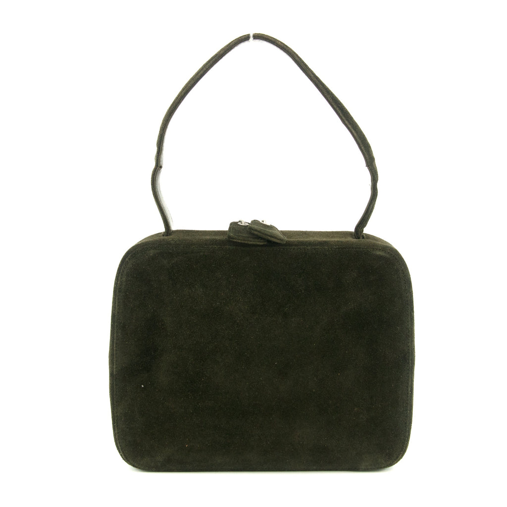 Chanel CC Square Greeen Suede Leather Vanity Bag #5757