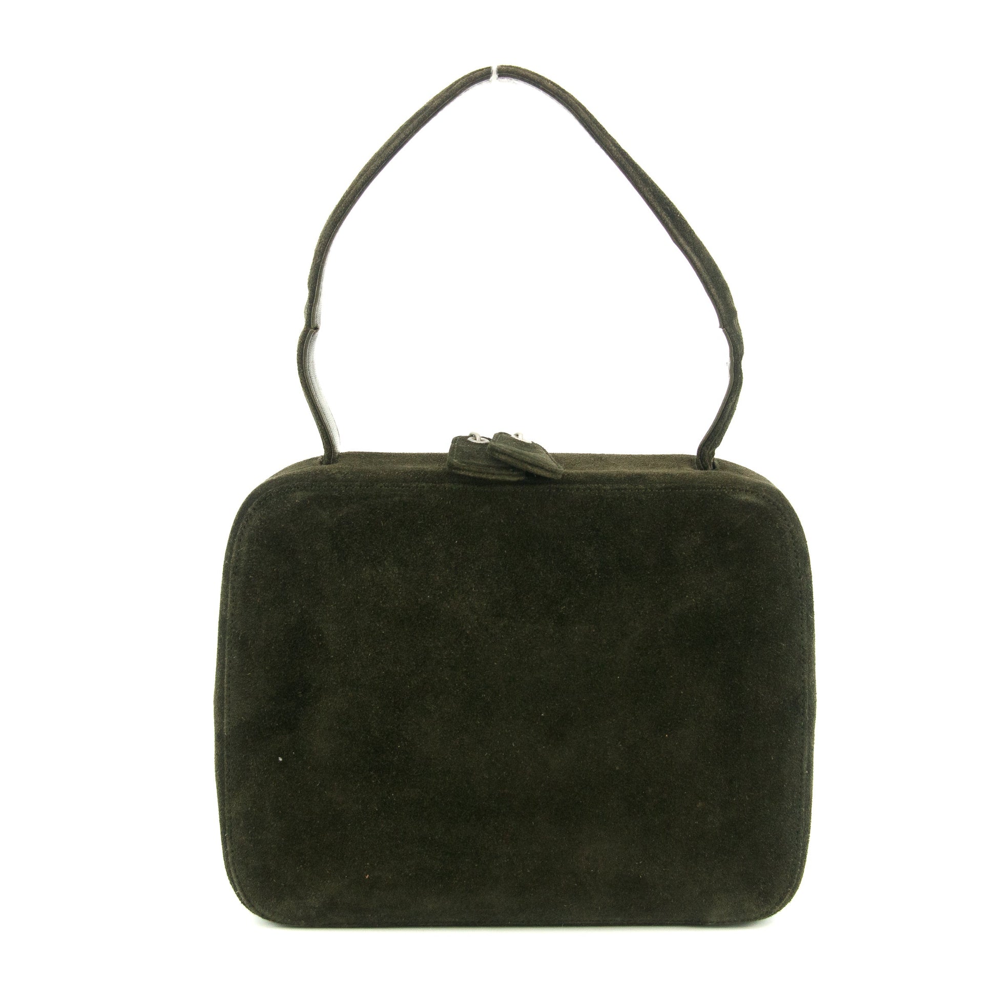 Chanel CC Square Greeen Suede Leather Vanity Bag #5757